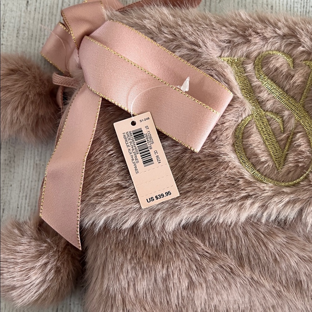 Victoria’s Secret Pink Faux Fur Christmas Stocking - Picture 3 of 7